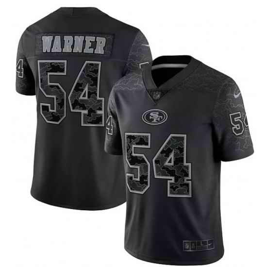 Men San Francisco 49ers Fred Warner #54 Black Reflective Limited Jersey