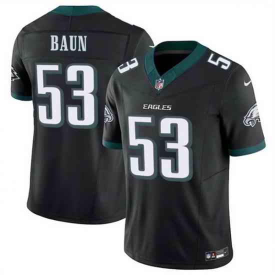 Men Philadelphia Eagles 53 Zack Baun Black 2025 F U S E  Vapor Untouchable Limited Throwback Stitched Football Jersey