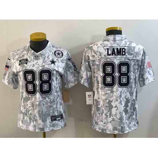 Youth Dallas Cowboys 88 CeeDee Lamb 2024 F U S E Arctic Camo Salute To Service Limited Stitched Football Jersey