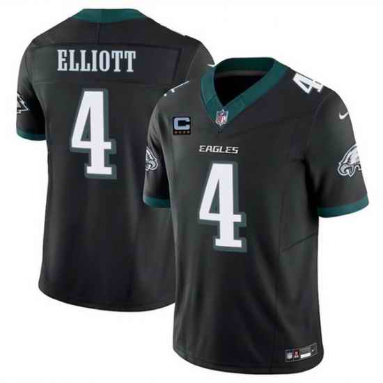 Men Philadelphia Eagles 4 Jake Elliott Black 2025 F U S E  With 4 Star C Patch Vapor Untouchable Limited Throwback Stitched Football Jersey