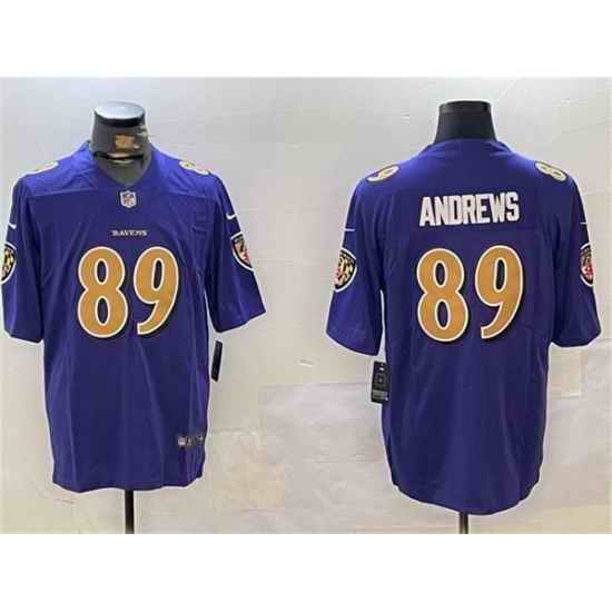 Men Baltimore Ravens 89 Mark Andrews Purple Gold Vapor Untouchable Limited Football Jersey