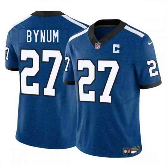Men Indianapolis Colts 27 Cam Bynum Blue 2025 F U S E  Throwback Vapor Limited Stitched Football Jersey
