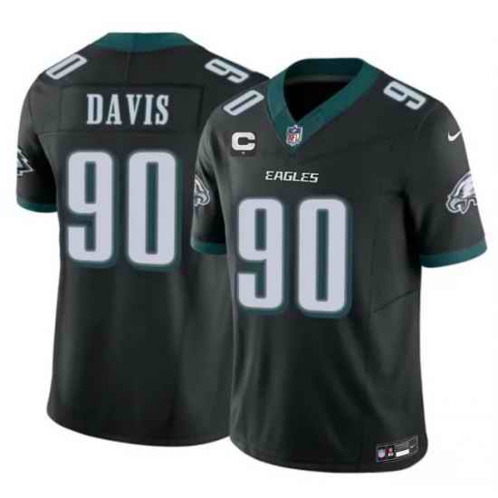 Men Philadelphia Eagles 90 Jordan Davis Black 2025 F U S E 1 Star C PatchVapor Untouchable Limited Throwback Stitched Football Jersey