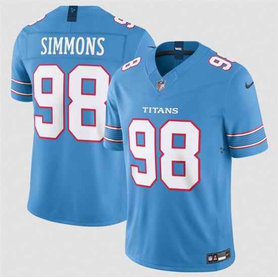 Men Tennessee Titans  98 Jeffery Simmons Light Blue 2026 F U S E  Vapor Limited Stitched Football Jersey