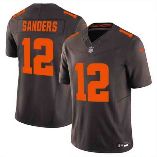 Men Cleveland Browns 12 Shedeur Sanders Brown 2025 F U S E  Alpha Dawg Limited Stitched Football Jersey