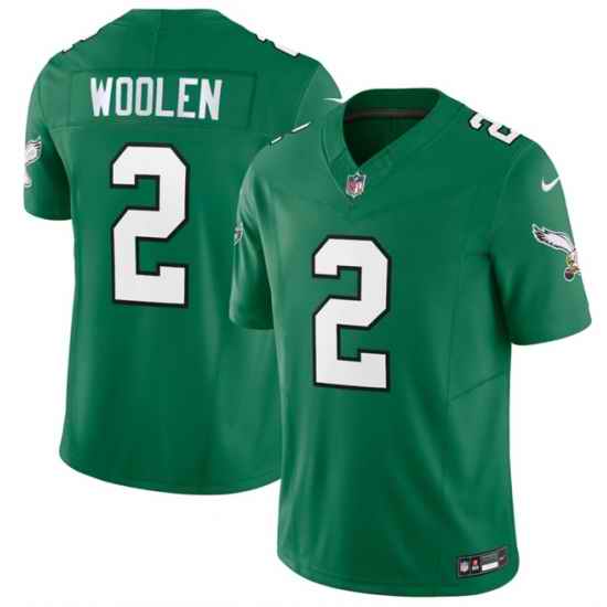 Men Philadelphia Eagles 2 Tariq Woolen Kelly Green 2026 F U S E  Vapor Untouchable Limited Throwback Stitched Football Jersey
