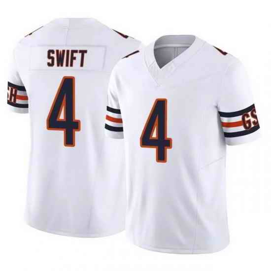 Men Chicago Bears 4 D Andre Swift White 2025 F U S E Vapor Untouchable Limited Stitched Football Jersey