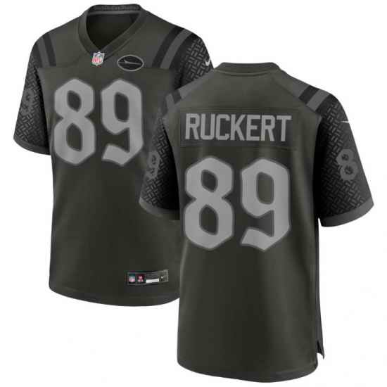 Mens New York Jets 89 Jeremy Ruckert Black Rivalries Collection Jersey