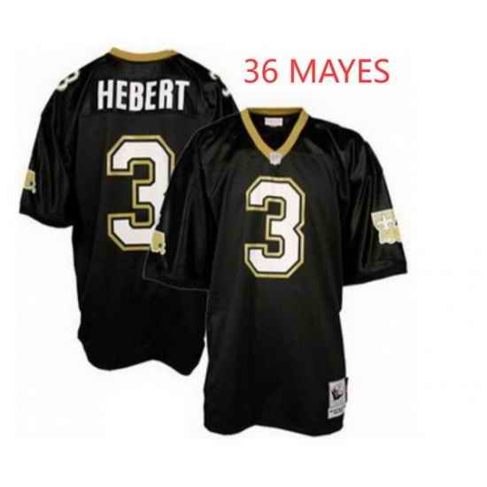 Saints #36 MAYES Black Saints Stitched Jersey