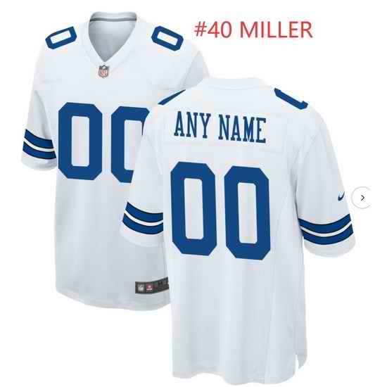 Men Dallas Cowboys MIller #40 White Stitched NFL Jersey