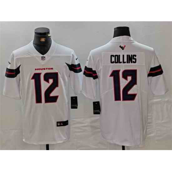 Men Houston Texans 12 Nico Collins White Vapor Untouchable Stitched Football Jersey