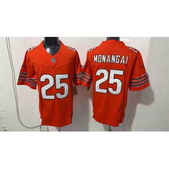 Men Chicago Bears 25 Kyle Monangai Orange 2026 F U S E Vapor Untouchable Limited Stitched Football Jersey