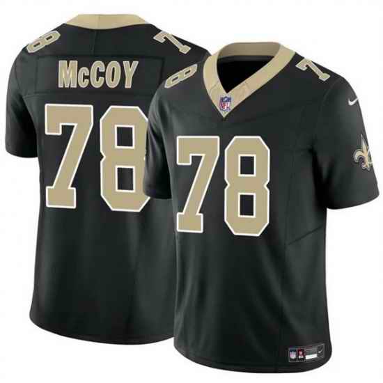 Men New Orleans Saints 78 Erik McCoy Black 2025 F U S E Vapor Limited Stitched Football Jersey