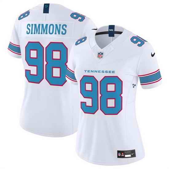 Women Tennessee Titans  98 Cameron Ward White 2026 F U S E  Vapor Limited Stitched Football Jersey