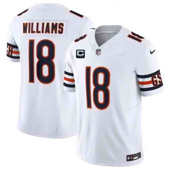 Men Chicago Bears 18 Caleb Williams White 2026 F U S E With 3 star C Patch Vapor Untouchable Limited Stitched Football Jersey