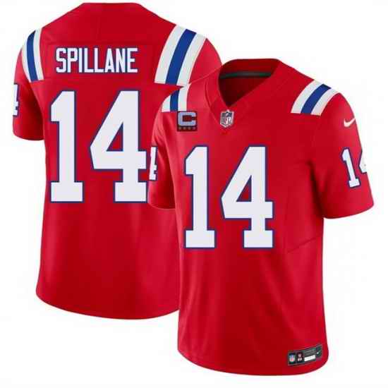 Men New England Patriots 14 Robert Spillane Red 2026 F U S E 4 Star C Pach Vapor Limited Stitched Football Jersey
