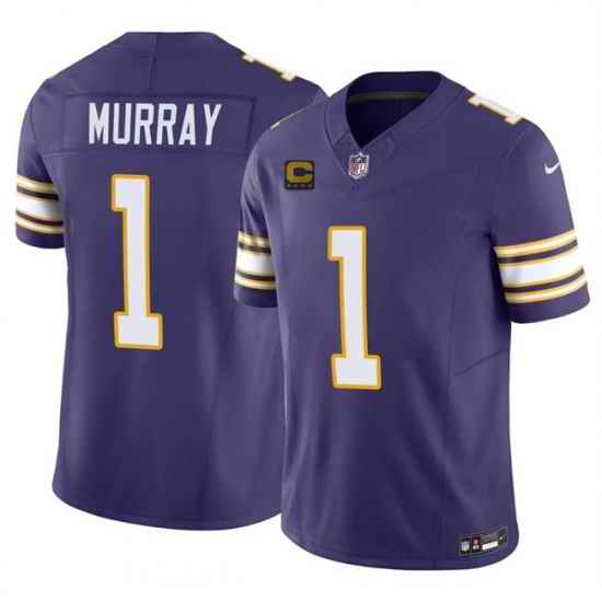 Men Minnesota Vikings 1 Kyler Murray Purple 2026 F U S E 4 Star C Patch Throwback Vapor Untouchable Limited Stitched Jersey