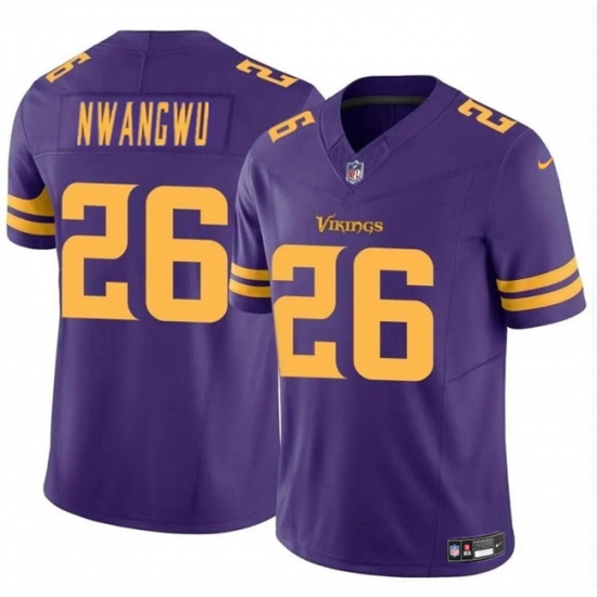 Men Minnesota Vikings 26 Kene Nwangwu Purple 2023 F U S E  Color Rush Untouchable Limited Stitched Jersey
