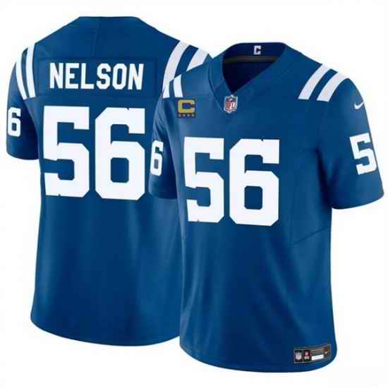 Men Indianapolis Colts 56 Quenton Nelson Blue 2025 F U S E  With 4 Star C Patch Vapor Limited Stitched Football Jersey