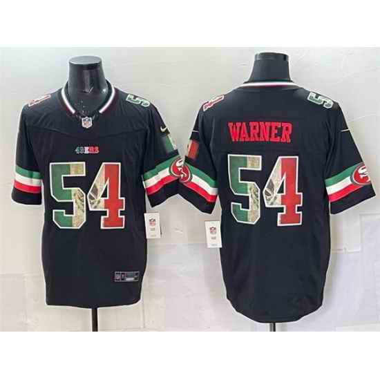 Men San Francisco 49ers 54 Fred Warner Black 2025 F U S E  Mexico Vapor Limited Stitched Football Jersey