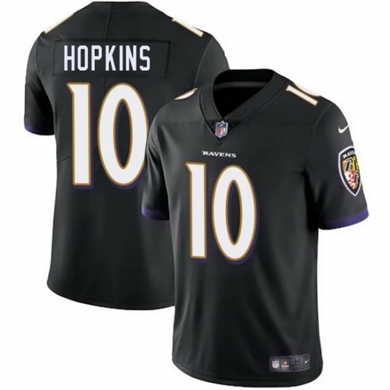 Men Baltimore Ravens 10 DeAndre Hopkins Black Vapor Limited Football Jersey
