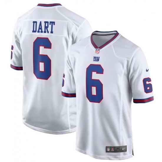 Men New York Giants 6 Jaxson Dart White Limited Stitched NFL Football Jersey