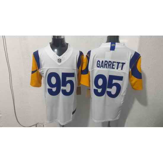 Men Los Angeles Rams  95 Myles Garrett White 2026 F U S E  Vapor Limited Stitched Football Jersey