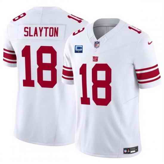 Men New York Giants 18 Darius Slayton White 2025 F U S E  With 1 Star C Patch Vapor Untouchable Limited Stitched Jersey