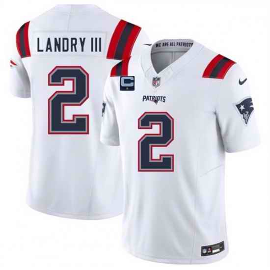 Men New England Patriots 2 Harold Landry III White 2025 F U S E  With 1 Star C Patch Vapor Limited Stitched Football Jersey