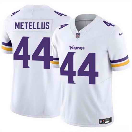 Men Minnesota Vikings 44 Josh Metellus White 2025 F U S E  Vapor Untouchable Limited Stitched Jersey