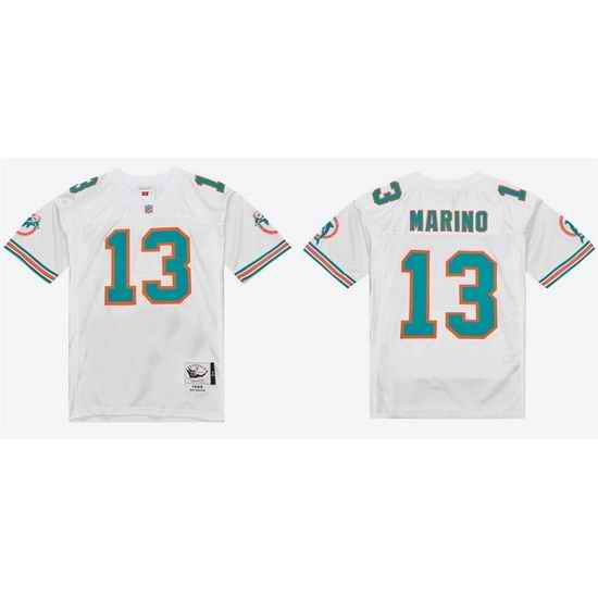 Men Miami Dolphins  13 Dan Marino 1995 White Stitched Football Jersey