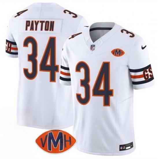 Men Chicago Bears 34 Walter Payton White 2025 F U S E  With VMH Patch Vapor Untouchable Limited Stitched Football Jersey