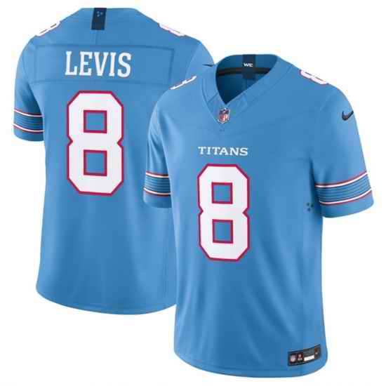 Men Tennessee Titans  8 Will Levis Light Blue 2026 F U S E  Vapor Limited Stitched Football Jersey