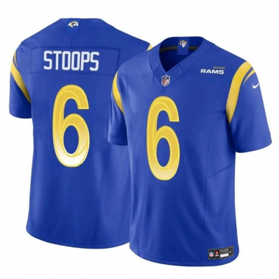 Men Los Angeles Rams 6 Drake Stoops Blue 2024 Draft F U S E Vapor Untouchable Stitched Football Jersey