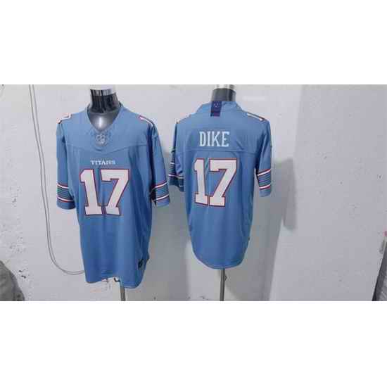 Men Tennessee Titans  17 Chimere Dike Light Blue 2026 F U S E  Vapor Limited Stitched Football Jersey