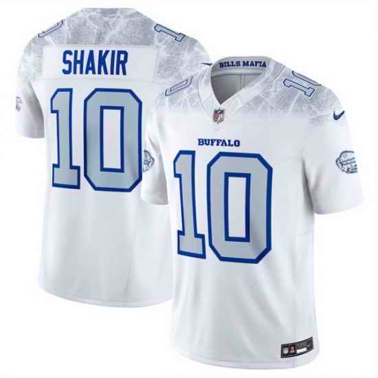 Women Buffalo Bills 10 Khalil Shakir White 2025 F U S E Rivalries Vapor Untouchable Stitched Football Jersey