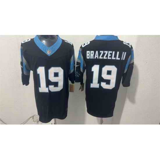 Men Carolina Panthers 19 Chris Brazzell II Black F U S E Vapor Limited Stitched Football Jersey