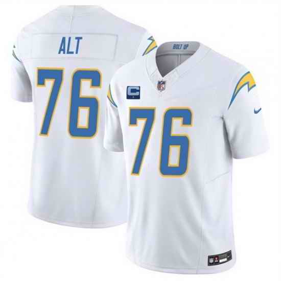 Men Los Angeles Chargers 76 Joe Alt White 2025 F U S E With 1 Star C Patch Vapor Limited Stitched Football Jersey