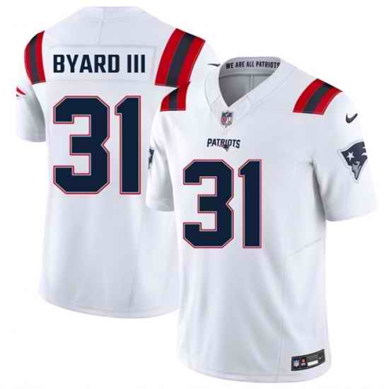 Men New England Patriots  31 Kevin Byard III White 2026 F U S E  Vapor Limited Stitched Football Jersey