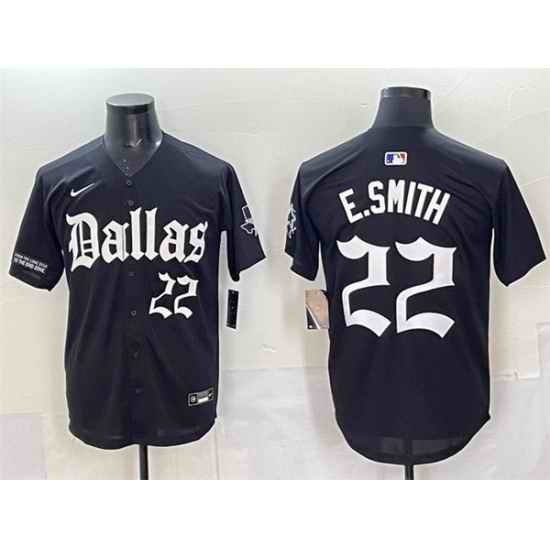 Men Dallas Cowboys 22 Emmitt Smith Black  27Gothic Lone Star Edition 27 Limited Stitched Baseball Jersey