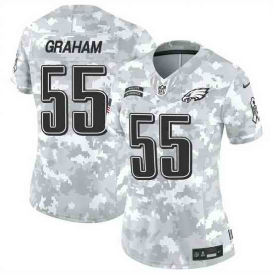 Women Philadelphia Eagles 55 Brandon Graham 2024 F U S E Arctic Camo Salute To Service Limited Stitched Jersey