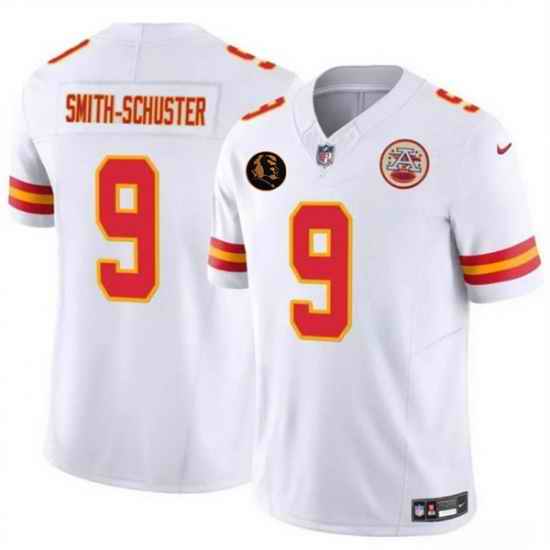 Men   Kansas City Chiefs 9 Louis Rees Zammit White 2025 F U S E  John Madden PatchVapor Untouchable Limited Stitched Football Jersey