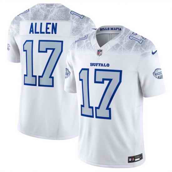 Women Buffalo Bills 17 Josh Allen White 2025 F U S E Rivalries Vapor Untouchable Stitched Football Jersey