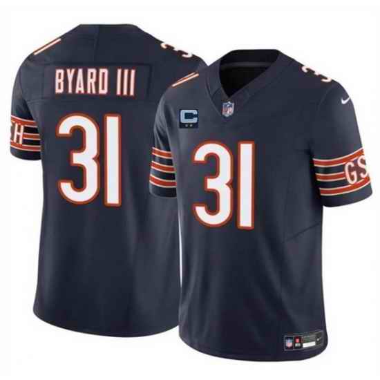 Men Chicago Bears 31 Kevin Byard III Navy 2025 F U S E  With 2 Star C Patch Vapor Untouchable Limited Stitched Football Jersey