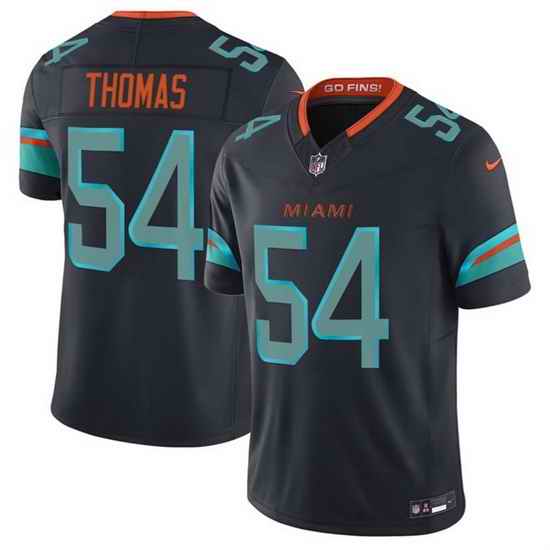 Men Miami Dolphins 54 Zach Thomas Black 2025 F U S E Rivalries Vapor Limited Stitched Football Jersey