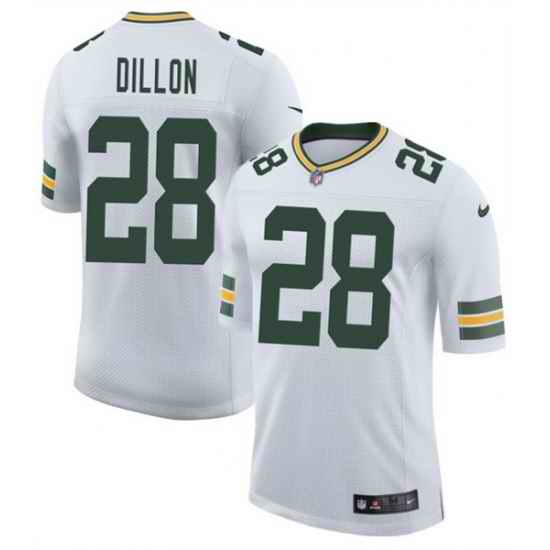 Men Green Bay Packers 28 A  J  Dillon White 2025 New Vapor Untouchable Limited Stitched Football Jersey