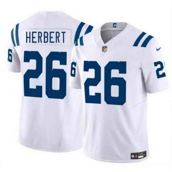 Men Indianapolis Colts 26 Khalil Herbert White 2025 F U S E  Vapor Limited Stitched Football Jersey