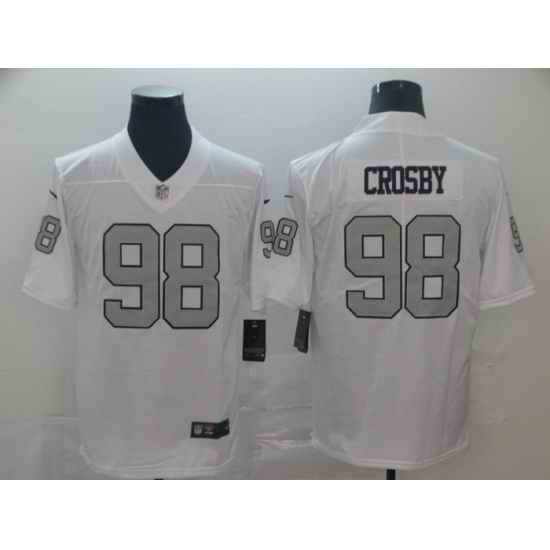 Women Las Vegas Raiders 98 Maxx Crosby White Color Rush Limited Stitched Jersey