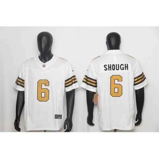 Men New Orleans Saints 6 Tyler Shough White F U S E Color Rush Limited Stitched NFL Jersey