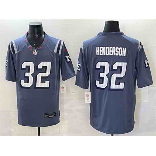 Men New England Patriots 32 TreVeyon Henderson 2025  u201CRivalries u201D Stitched Football Jersey